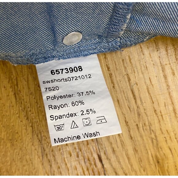 Denim-Look Blue Jean Booty Shorts Size‎ Large Sexy Stripper Western Country Hot - Picture 6 of 7